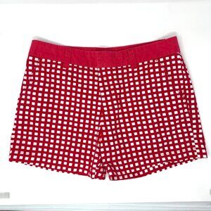 Tommy Hilfiger Red and White Squares‎ Flat Front Cotton Women's Shorts Size 6